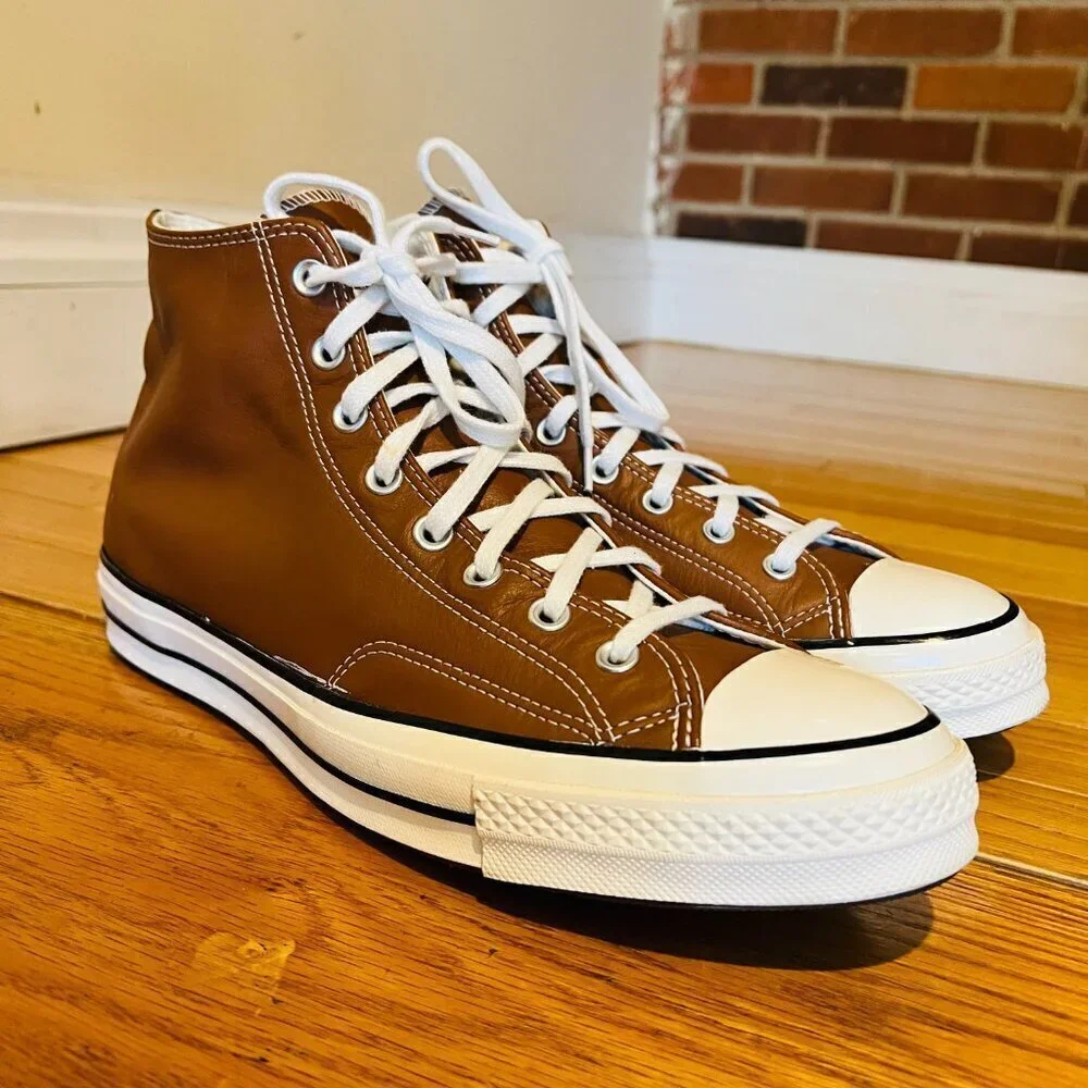 Converse Chuck Taylor All Star Cruise Leather High-Top Shoes Cognac Brown 12
